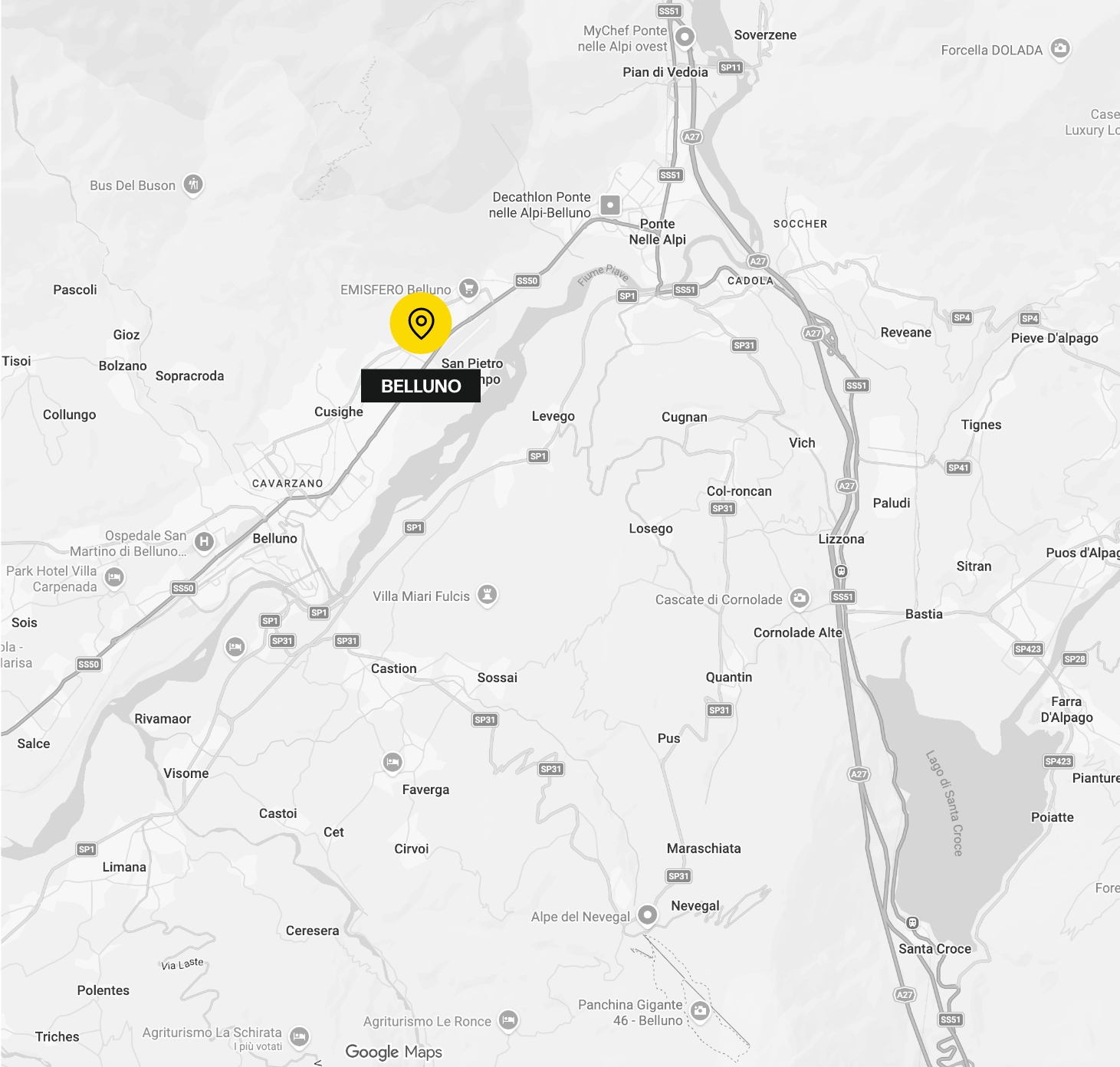 Mappa sede di Belluno