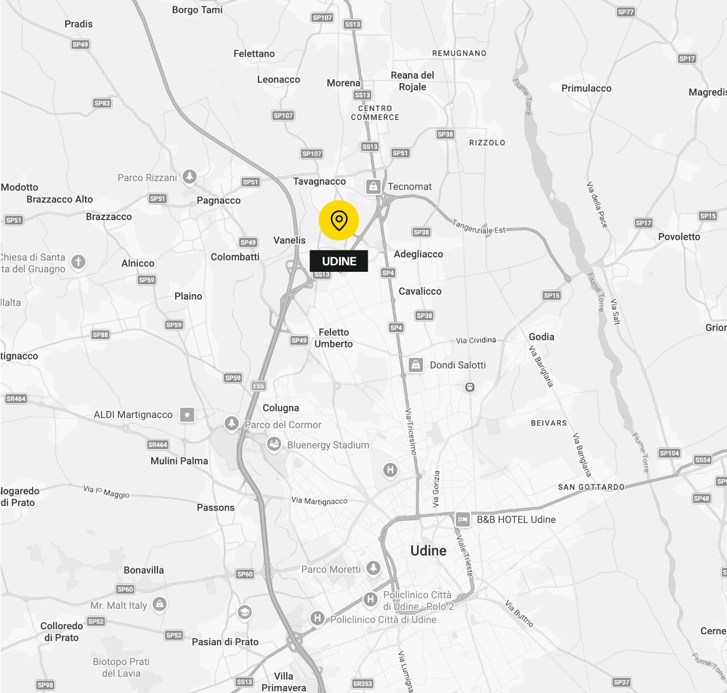 Mappa sede di Udine
